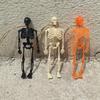 6pcs Halloween Hanging Skeleton with Rope Halloween Party Plastic Skull Decoration for Home Garden Haunted House Props Kids Toy
