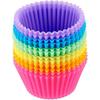 Reusable Silicone Baking Cups, Muffin Liners - Pack of 12, Multicolor