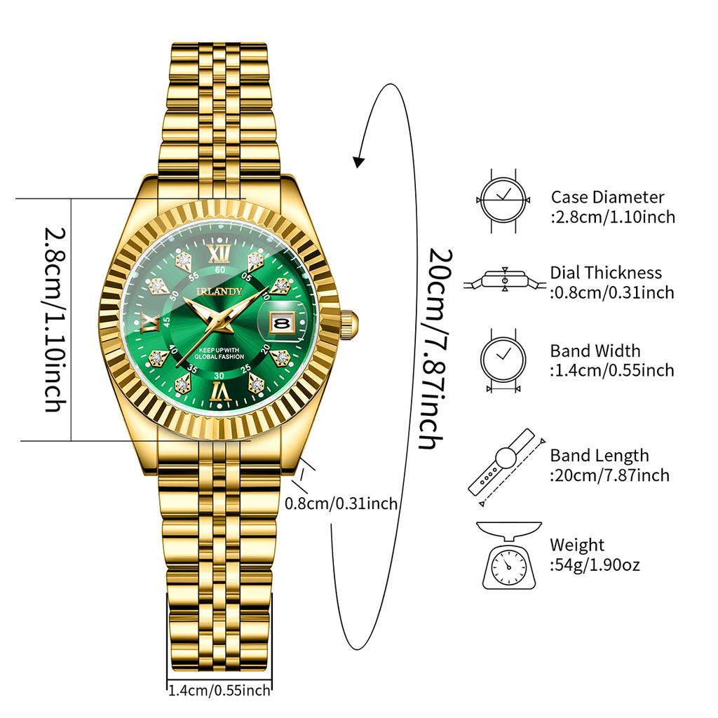 Xiaomi Luxury Rhinestone Women Quartz Watch Fashion Roma Dial Stainless Steel Calendar Wristwatches Reloj Mujer Clock (Without Box)