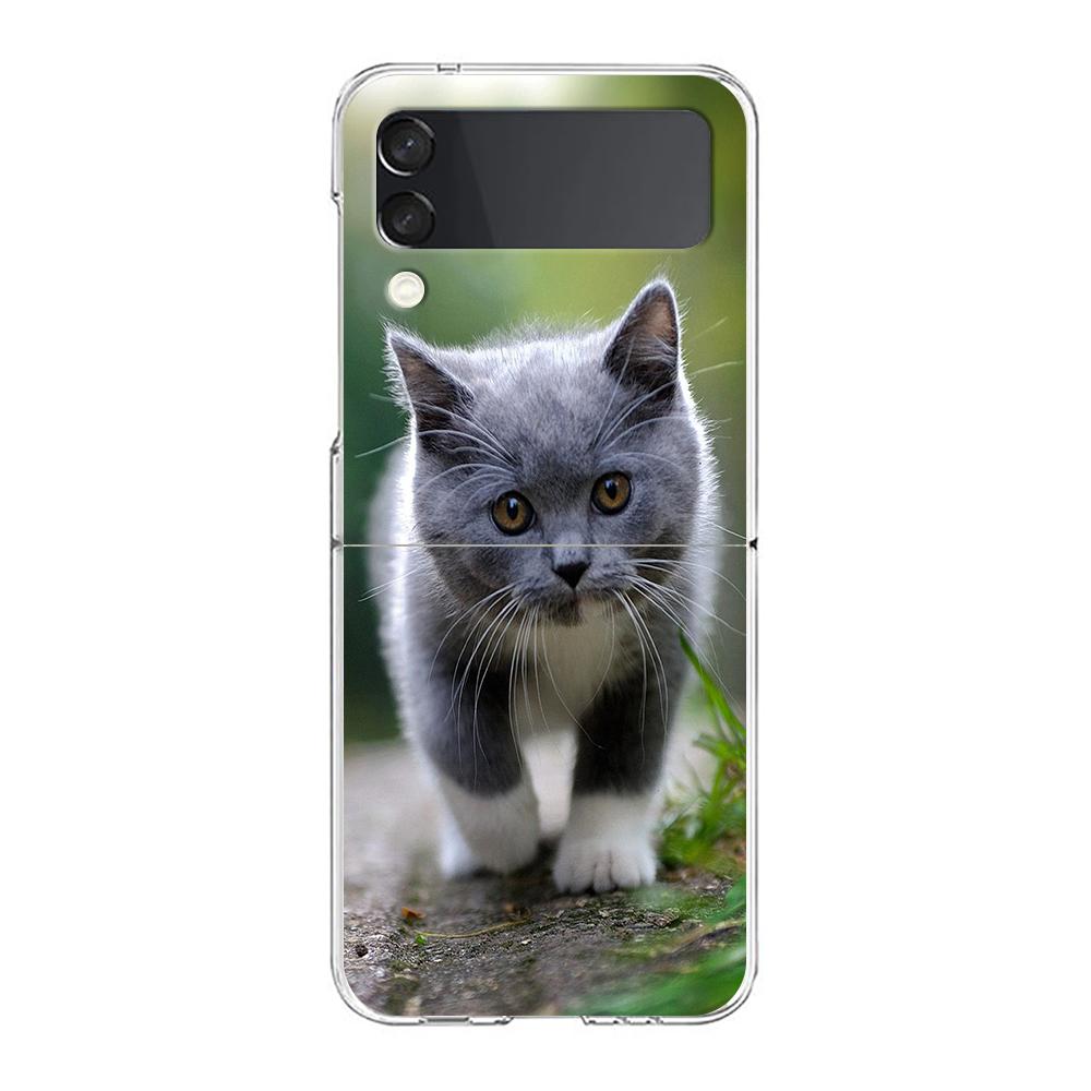 Мультяшный милый фон с котами прозрачный чехол для телефона Samsung Galaxy Z Flip 4 тонкий прочный чехол для Galaxy Z Flip 3 5G чехол