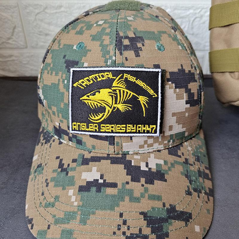 Round   Fishing  Military Patches Embroidered Badges