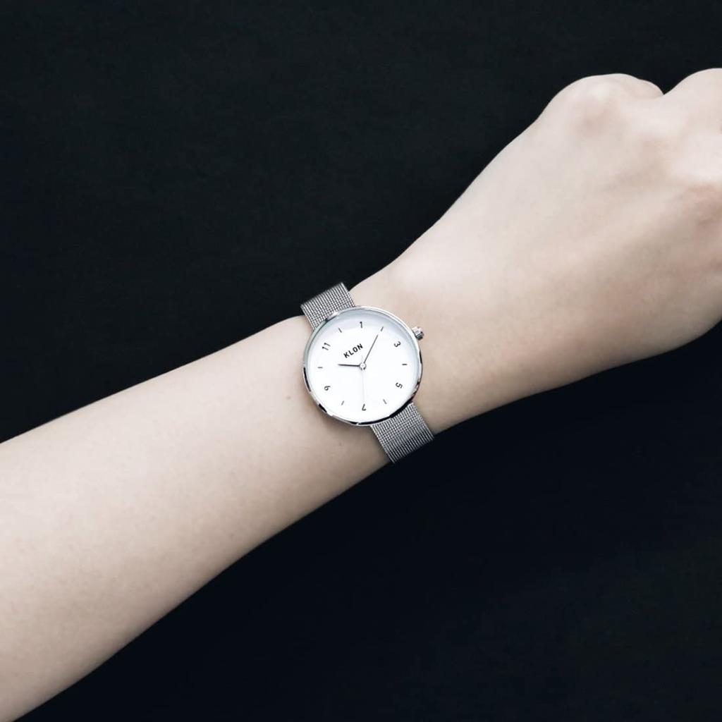 Часы серебряные водонепроницаемые простые популярные брендовые пары KLON PASS TIME ELFIN ODD 33 мм мужские женские мужские женские -SILVER MESH-