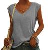 Summer T-shirt Terrific Solid Color Pullover Summer Top V Neck Loose Lady Top Summer T-shirt Daily Clothes