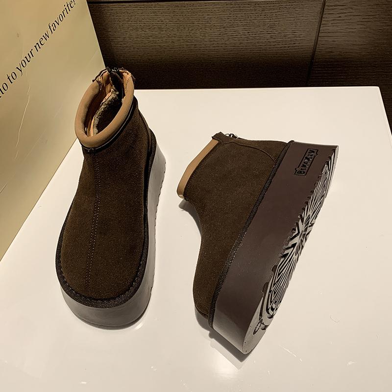 Модные женские зимние ботинки на платформе с леопардовым принтом, дизайнерские туфли на плоской подошве, повседневная обувь, короткие плюшевые хлопковые туфли 2024 года, тренд, теплые зимние ботинки-ботинки Mujer