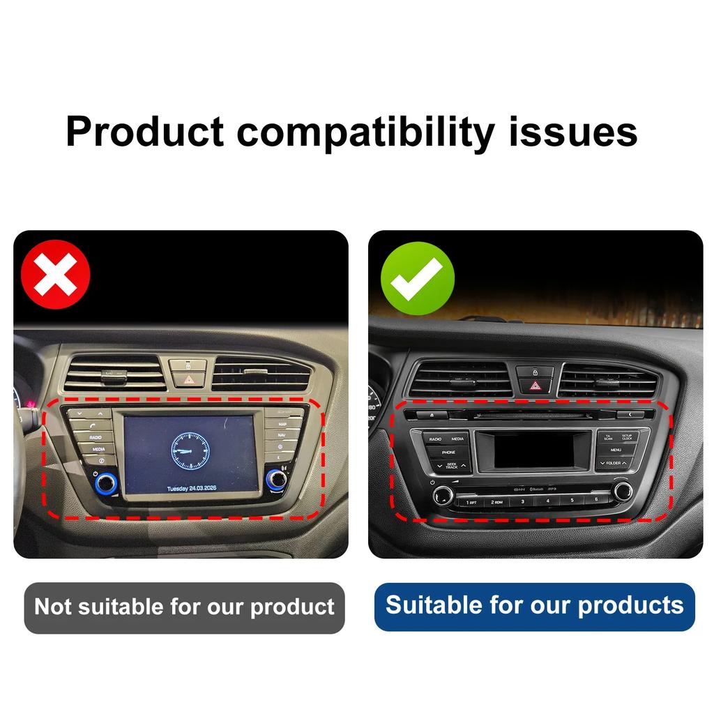 Carbon Fiber Style Center Console CD Panel Frame for Hyundai i20 2015-2020 Interior Moulding