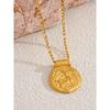 Yhpup Exclusive Waterproof 12 Constellation Pendant Necklace Stainless Steel Hammered Vintage Golden Plated Fashion Jewelry