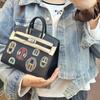 High-end Custom-made Top Layer Cowhide Platinum Bag, Beaded Embroidered Badge Handbag, High-end Single-shoulder Crossbody Bag for Women