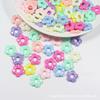 Spring Color 19*5mm Hollow Five-Petal Flower Beads, Mixed Colors, Large Hole for DIY Beading