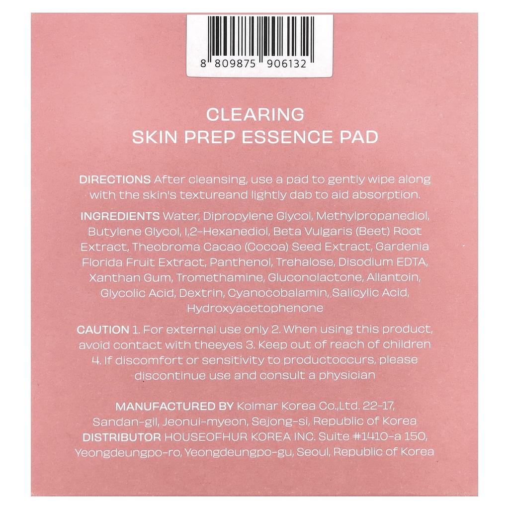 House of Hur, Clearing Skin Prep Essence Pads, 140ml