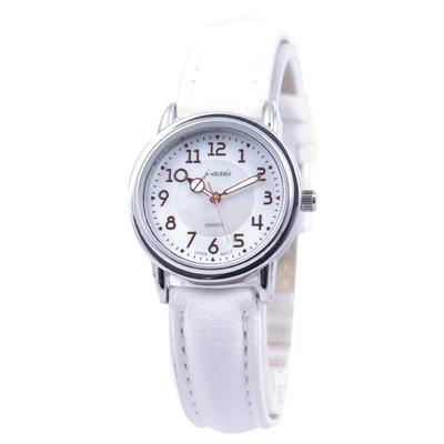 J-AXIS AL1280-W для женщин (Женские модные часы White Sun Flame) Круглые часы белые аналоговые