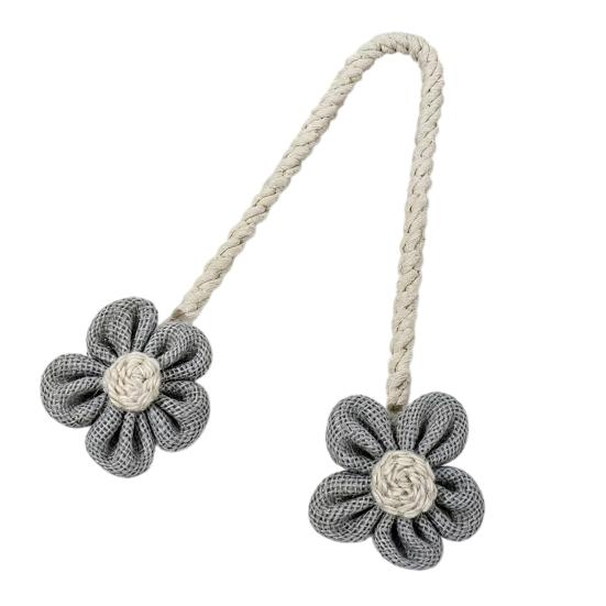 Cotton And Linen Curtain Tiebacks, Decorative Curtain Holdbacks Rope, Flower Curtain Tie Backs, Boho Drapes Holdbacks for Home Office Hotel Decor