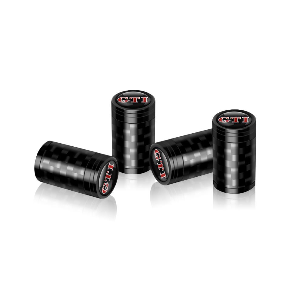 EFG1 For VW GTI Golf Passat MK6 Touareg Bora GTD Tiguan MK4 Polo 4Pcs Carbon Fiber Car Wheel Tire Valve Stem Air Cap Auto Decoration