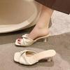 Sexy Pointed Toe Mule High Heels Women Slipper Fashion Slides Summer Party Stripper Sandal Shoes