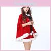 Потрясающий женский рождественский красный бархатный плащ-накидка Санта-Клауса с капюшоном, костюм для косплея на Рождество