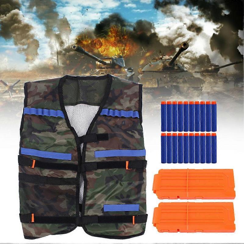 20-Piece Bullet Darts, Elite Vest, and Reload Clip for Kids' Toys