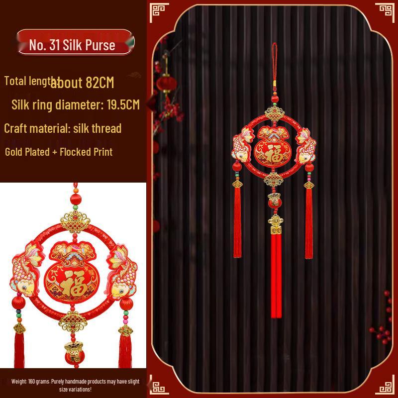 Новогодние украшения 2025 года - года Змеи: Подвески-мешочки с красным перцем чили «Фейерверк» на китайский Праздник весны