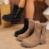 Plus-size Shoes, Snow Boots, New Style Shoes, Fleece Shoes, Thickened Warm Side Zipper Cotton Boots, Women's Shoes