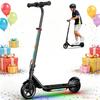 Trottinette Électrique Enfant 6’’ K2Pro-3 Vitesses (5/10/16 km/h)-150W-2,6 Ah-LED Multicolores-Cadeau For kids 6-12 ans-Noir