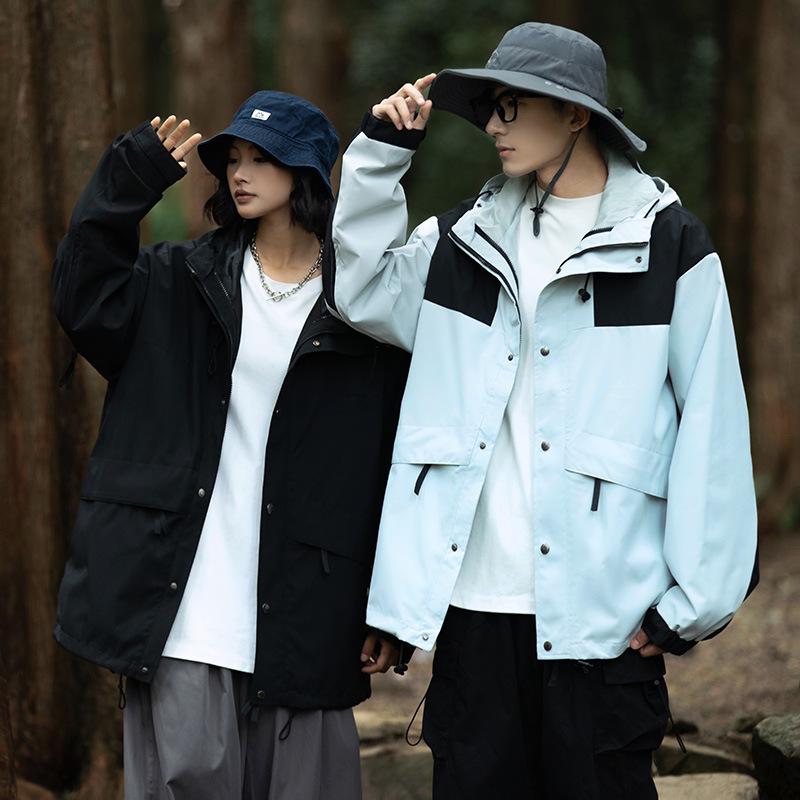 Tooling Jacket Spring and Autumn Outdoor Casual Loose Hooded Jacket Top