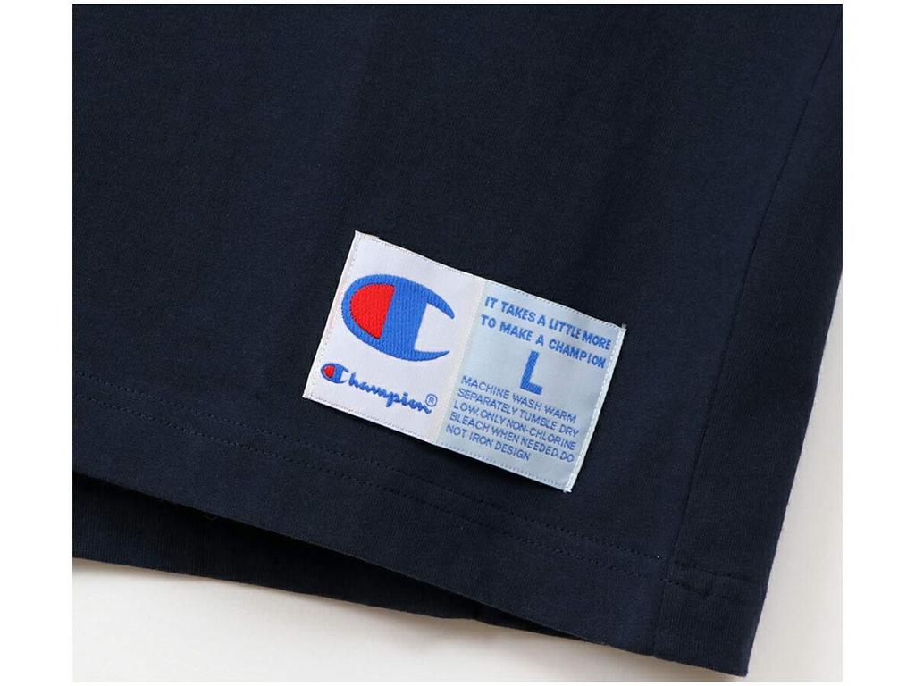 Champion Short Sleeve Graphic Logo Back Jock Size M Men's T-Shirt, 100% Cotton, Print, Print, Tag, Navy, (C3-Q302)