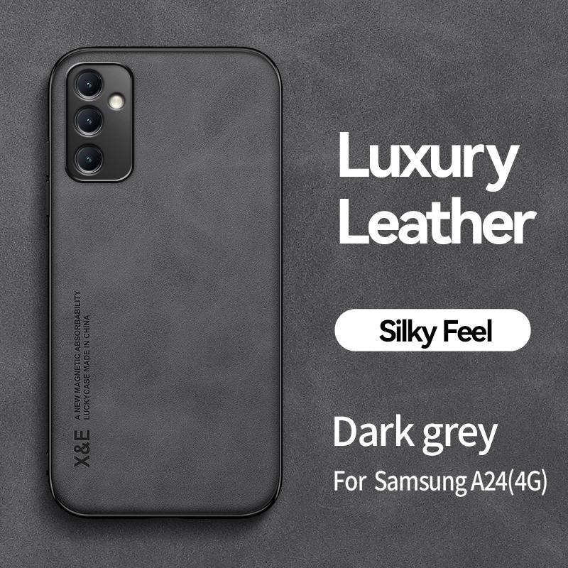 Роскошный кожаный чехол для Samsung Galaxy A33 5G A31 A30S A25 5G A24 A23 A22 A21S A15 A14 A13 A12 с металлической пластиной для автомобильного держателя