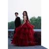 Light Wedding Dress Cake Skirt Tutu Skirt New Colored Yarn Clothing Travel Photography Street Photography Art Photo Red