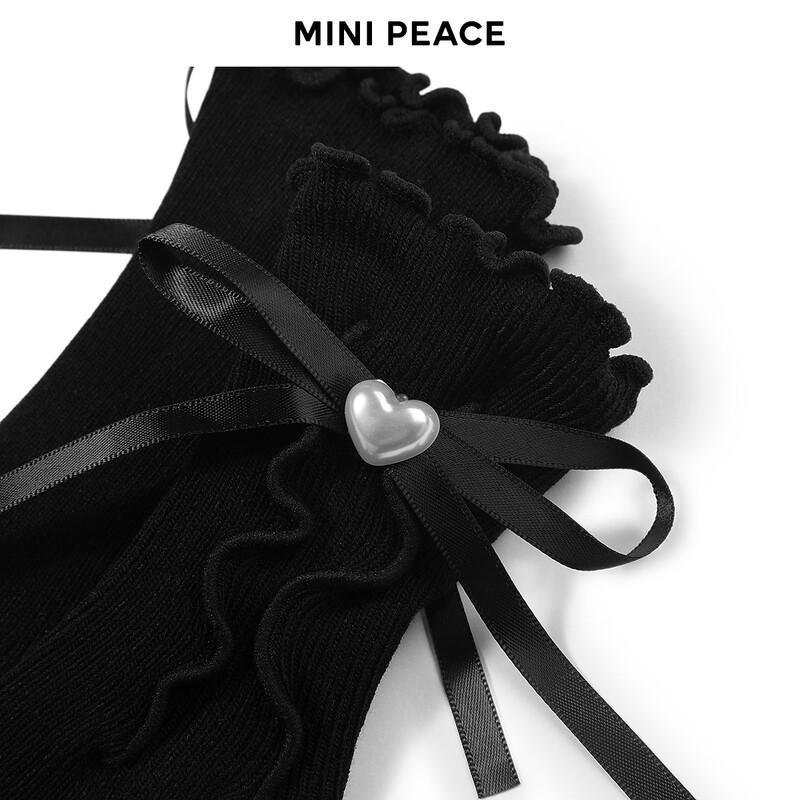 Носки до середины икры с жемчужным бантом для девочек MINIPEACE