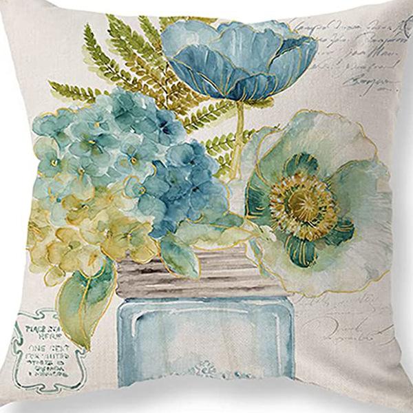 Ретро Американский Растительный Цветочный Принт Льняная Наволочка Гостиная Диван Автомобильная Подушка Подушка