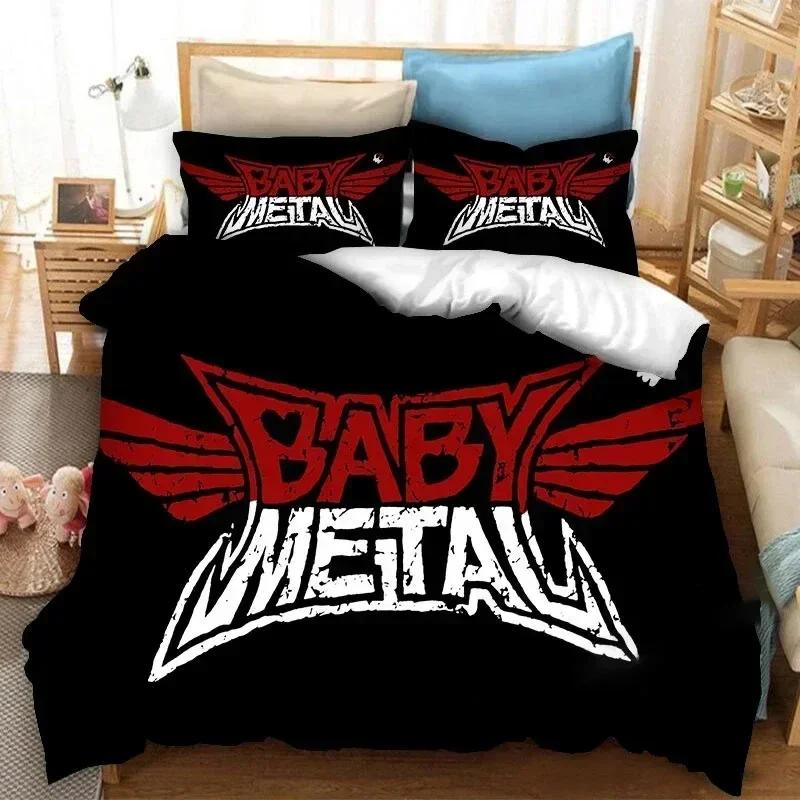 Постельное белье BABYMETAL Rock Band Напечатанный постельный комплект с наволочкой Пододеяльник для кровати Мягкое Королевский размер Кинг-сайз Постельное белье Дом