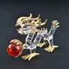 Fourcart Handmade Glass Feng Shui Dragon with Ball, 2-inch