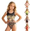 Digital Print Swimsuit for Girls Comfortable Stretchy Fabric Sleeveless Youth Swimwear for Pool and Beach Activities