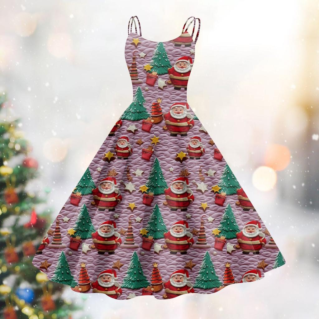 Женское модное сексуальное коктейльное платье без бретелек с рождественским принтом в стиле панк, винтажное платье.