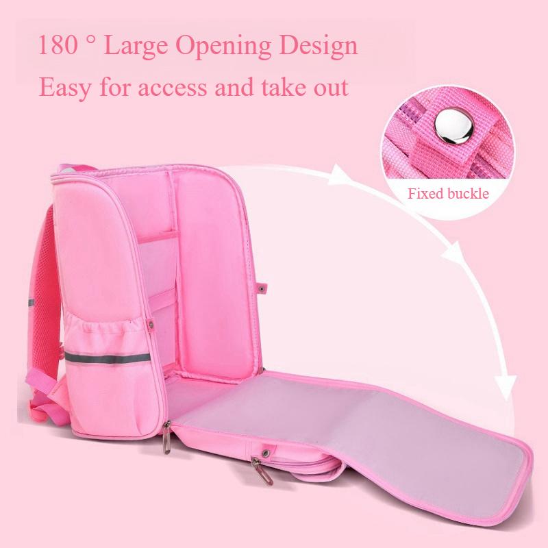 New Fashion Gradient Color Primary Student School Bags for Girls Grade 2-5 Exquisite Bow Cartoon Children Backpack Lightweight Portable Kid's Book Bag