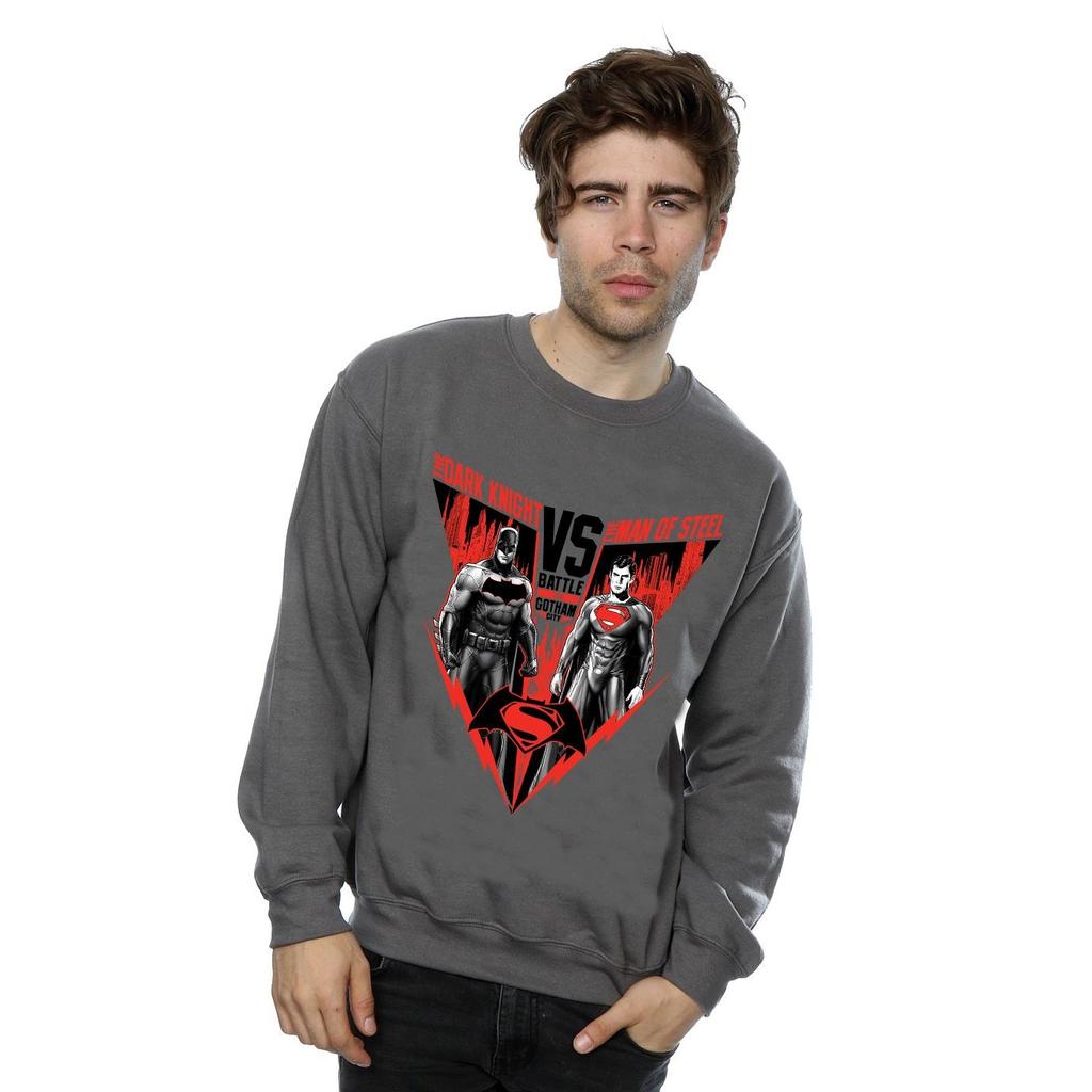 DC Comics Mens Batman v Superman Battle Sweatshirt