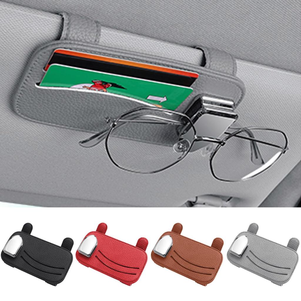 Caizqbry Car Sunglasses Card Sun Car Car Eyeglasses Sunglasses Holder Sunglasses Car Ticket Car PU Car Sunglasses Visor Sun Visor Car Eyeglasses Car