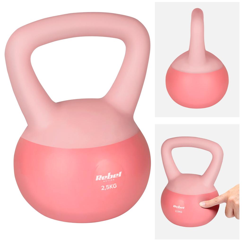Soft Kettlebell 2.5Kg Rebel Miękkie Pcv Bezpieczne Ciche Hantel Do Fitness