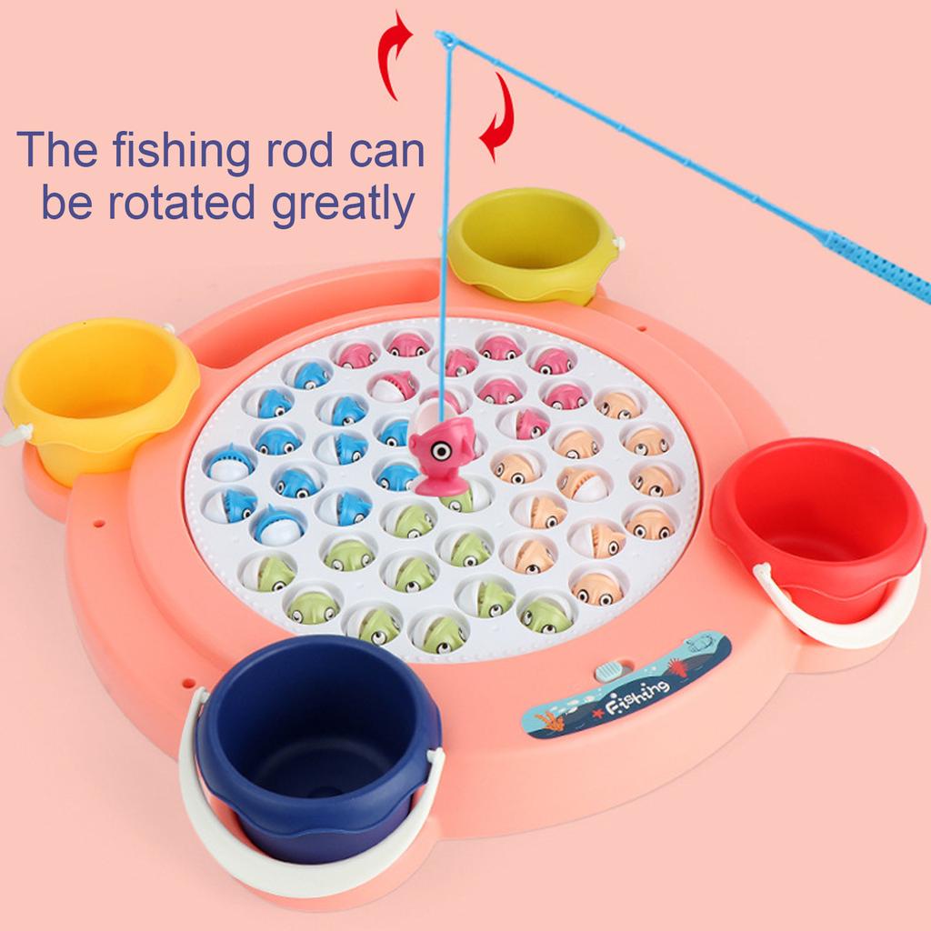 Электрические милые игрушки для рыбалки Музыкальные вращающиеся забавные игры для рыбалки Магнитные игрушки