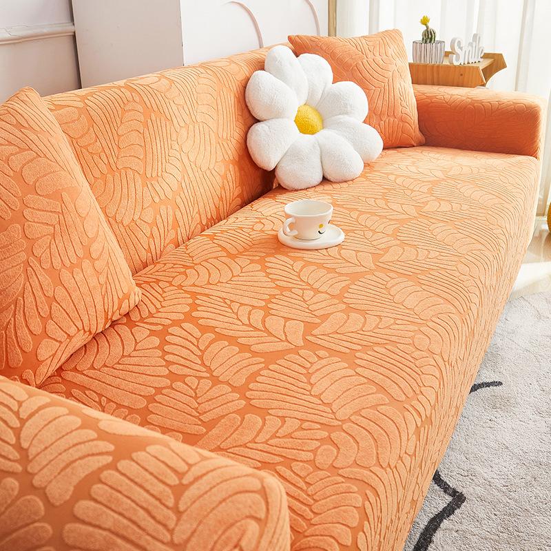 Simple Style Jacquard Velvet Fabric Sofa Cover Cover Type All Inclusive Non Slip Breathable Modular Sofa Universal for All Seasons
