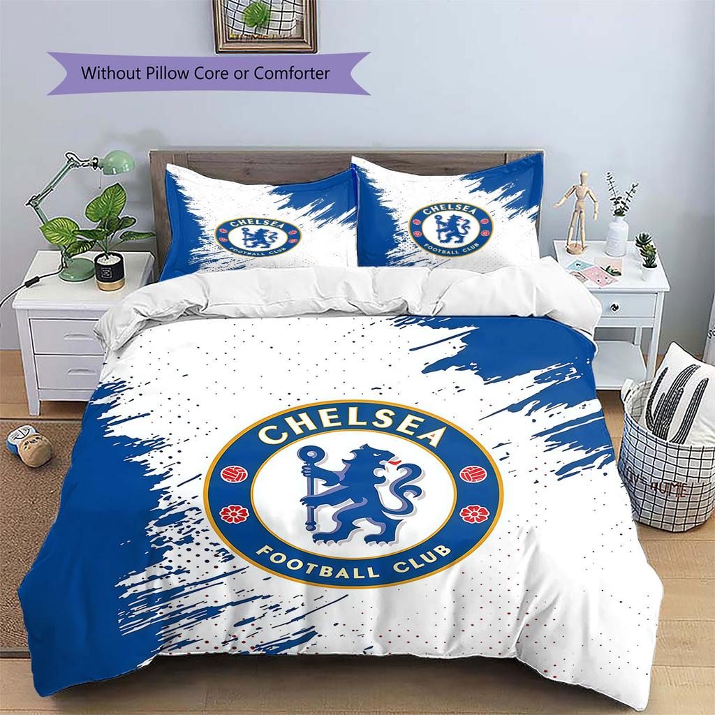 Chelsea F Pattern Bedding,Quilt Set Quilt Cover Pillowcase Home Birthday Gift(1 * duvet cover + 2 * pillowcase, without core)