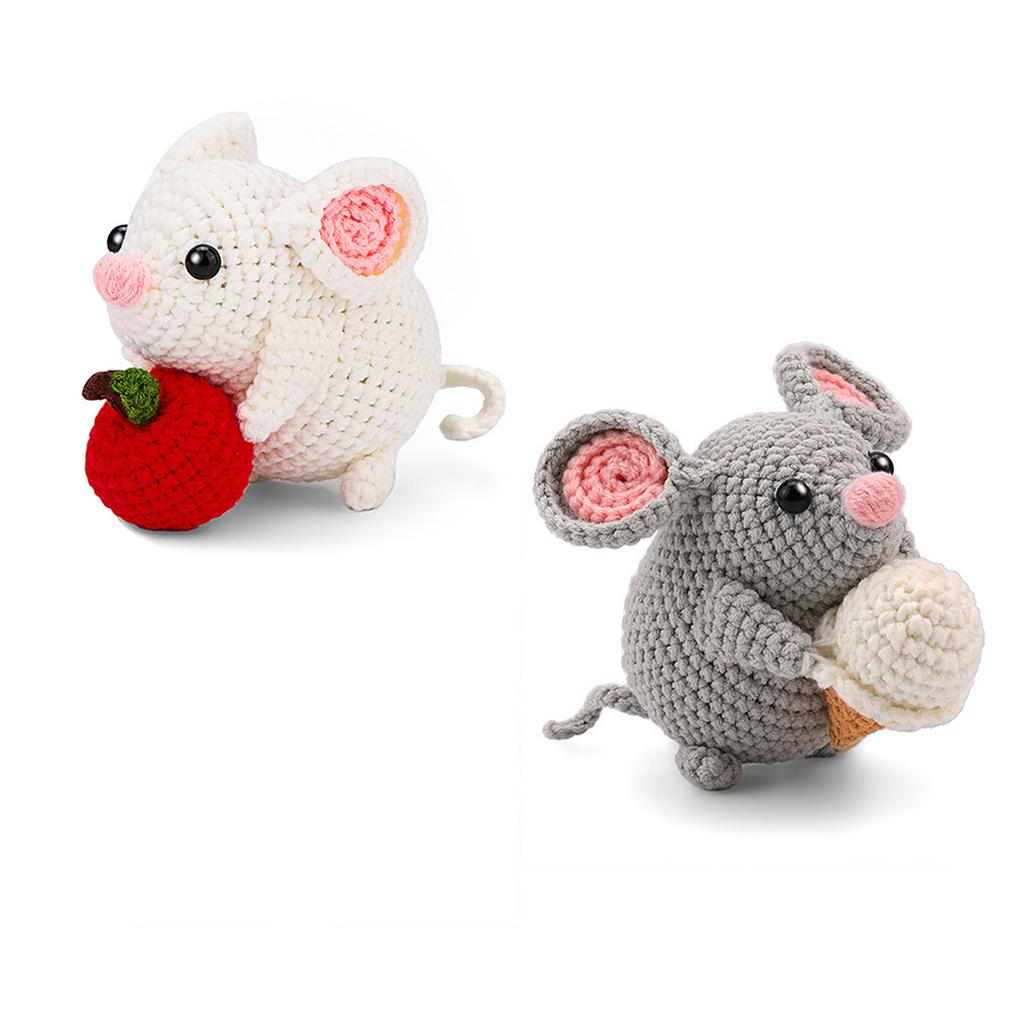 Наборы для вязания крючком для начинающих Полный набор пряжи для вязания мышей с крючками для вязания Нити Наборы для вязания животных для начинающих