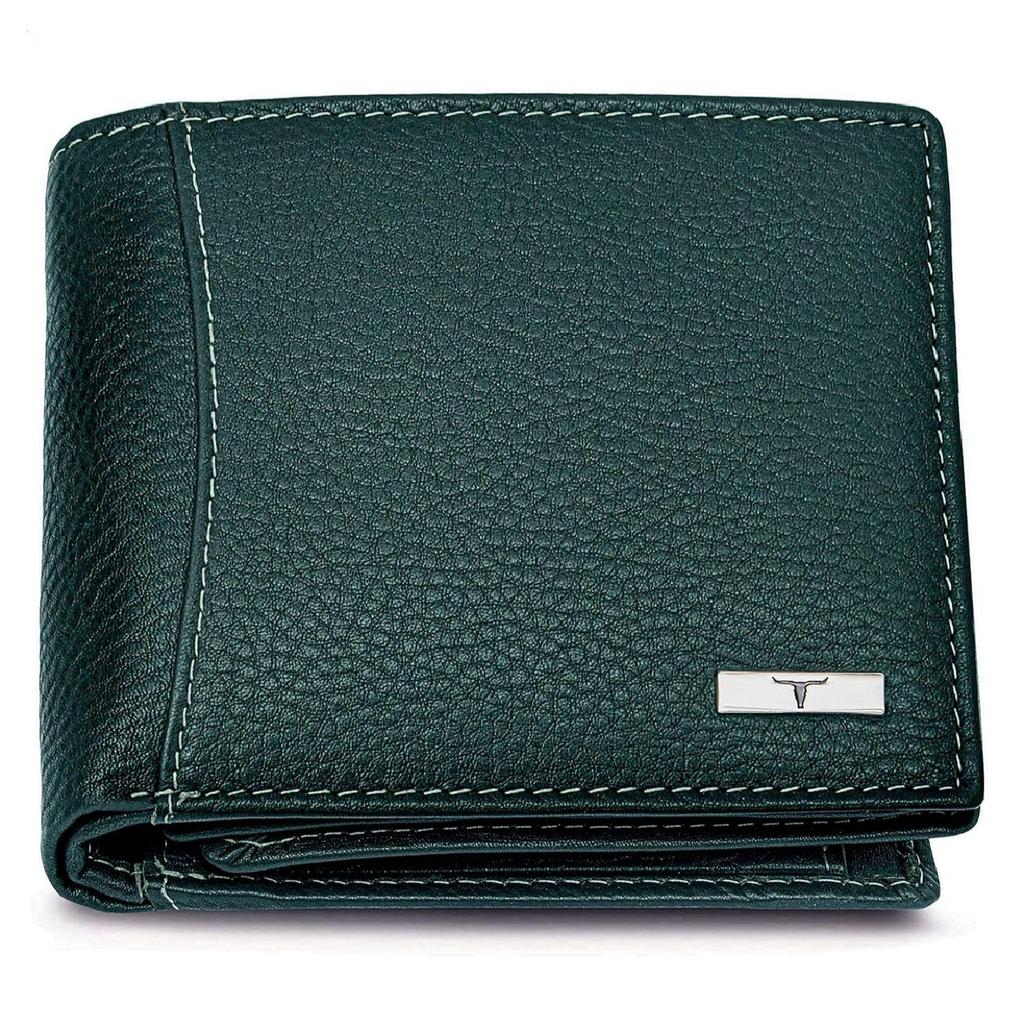 Oliver Green Leather Wallet for Men - Packed In Premium Wooden Box for Festive Gifting