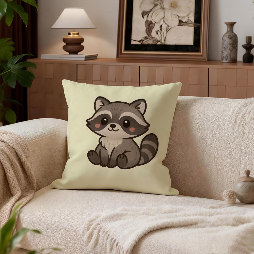 Cute Little Raccoon Cushion Cover Cushion Cover Set 4Pcs 50x50 45x45 40x40 Pillowcase Decorative Sofa Home Decor