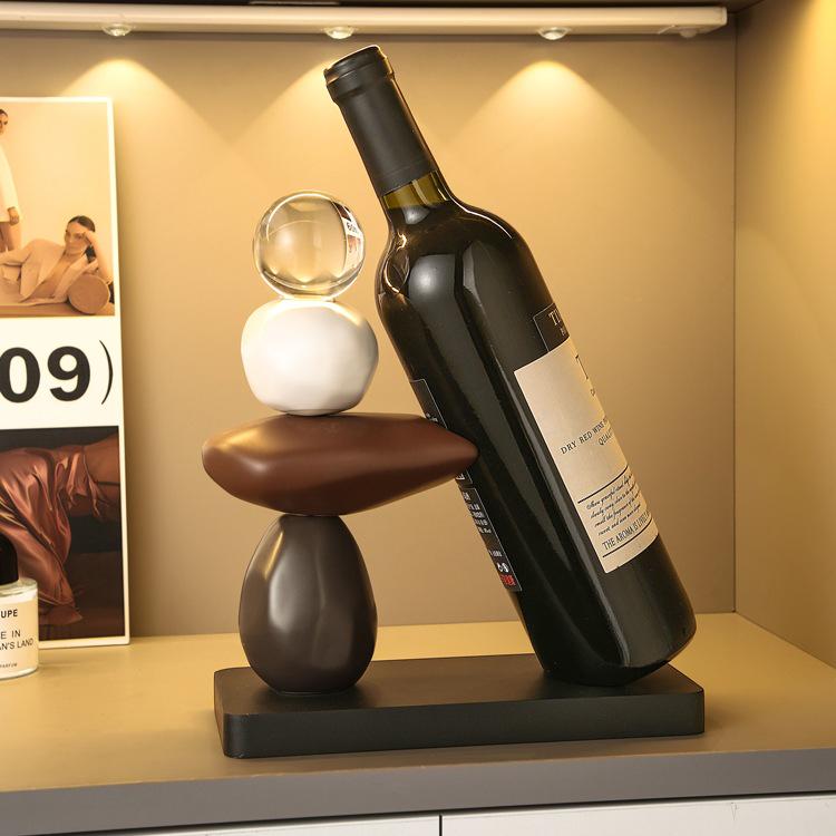 Elegant Stone Entryway Sideboard & Wine Rack Cabinet