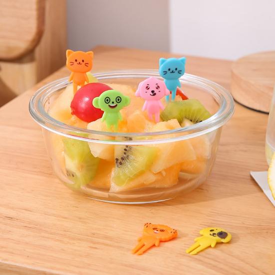 7/10Pcs Fruit Fork Anti-scratch Burr-free Comfortable Grip Non-breakable Non-slip Cute Cartoon Animal Shape Bento Stick