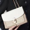 Coach Lane 26 Monogram Color Block Canvas And Leather Flap Chain Shoulder Bag Women Shoulder Bag C2174-IMOT4