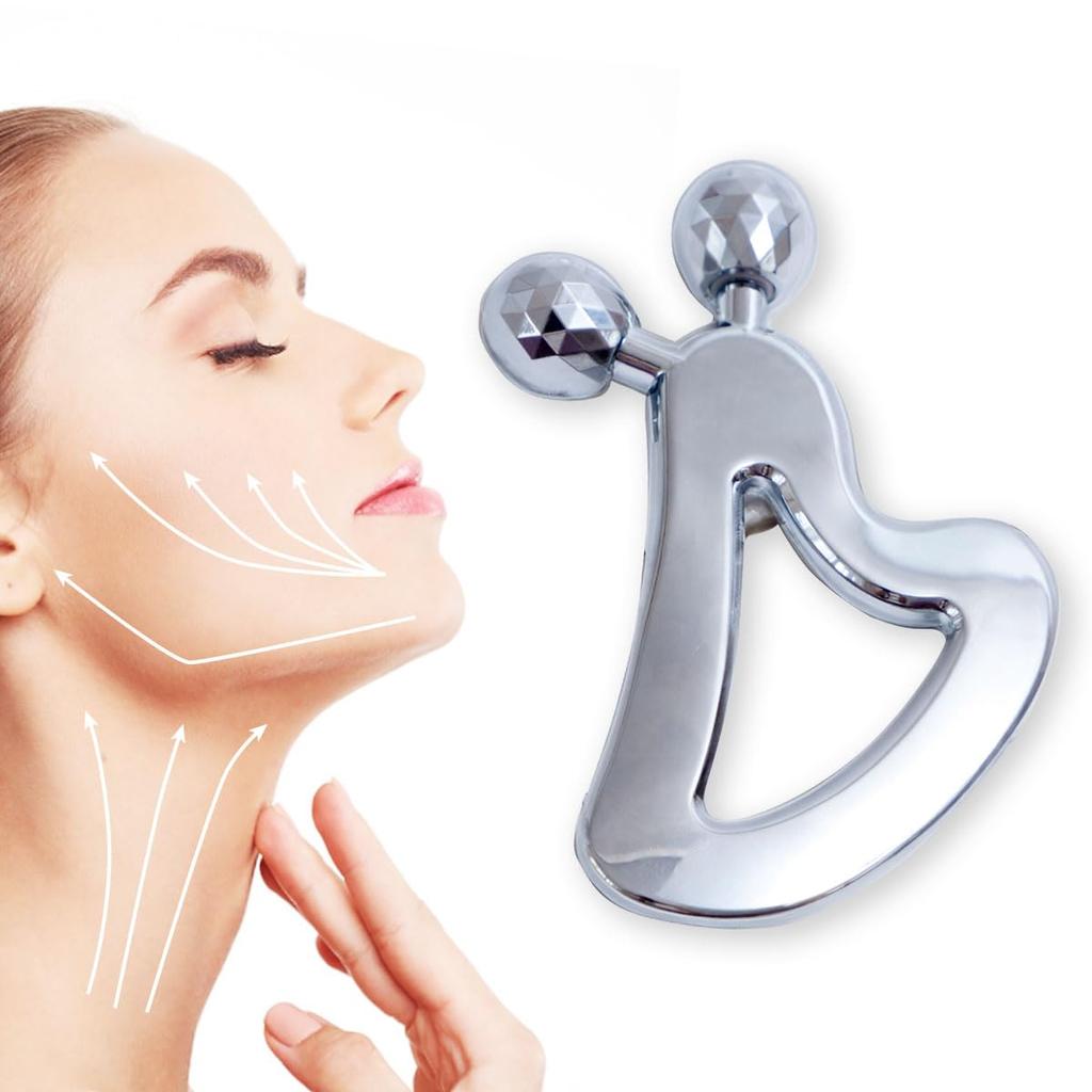 Phat Land Massage Gua Sha Facial Roller for Face and and Relieving Puffiness Heart-Shaped Roller, Plate, 2-Way Body, Slimming, Lifting,