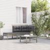 VidaXL Garden Lounge Set 3 Pcs with Cushions Grey Wicker, Outdoor Lounge Set, Furniture Set 319661