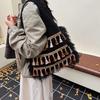 Ethnic Tassel Small Square Bag: Versatile, Large-Capacity Women's Shoulder Bag for Simple Vacation Style