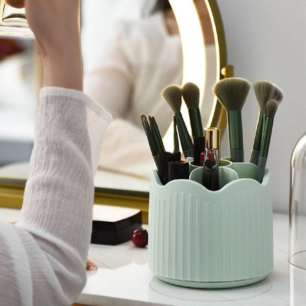 Dust-proof Rotatable Makeup Brush Box Detachable Desktop Makeup Organizer  Jewelry Container