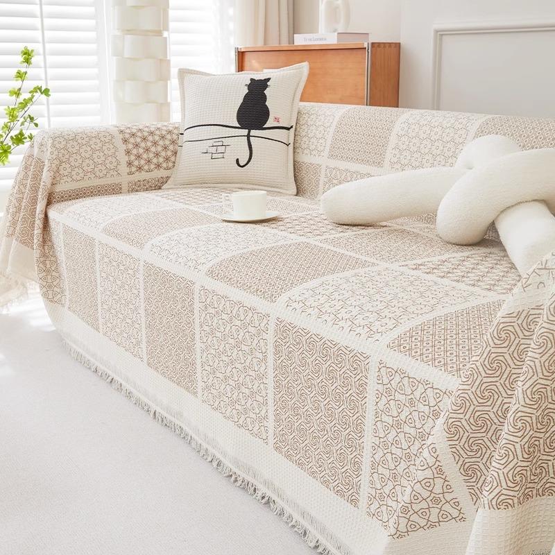 Хлопково-льняной чехол для дивана, полное покрытие, полотенце из песочного волоса, пылезащитный чехол для дивана, цельная подушка для дивана